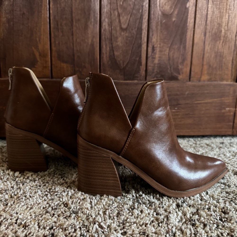 Amazon Brown Ankle Booties - never worn